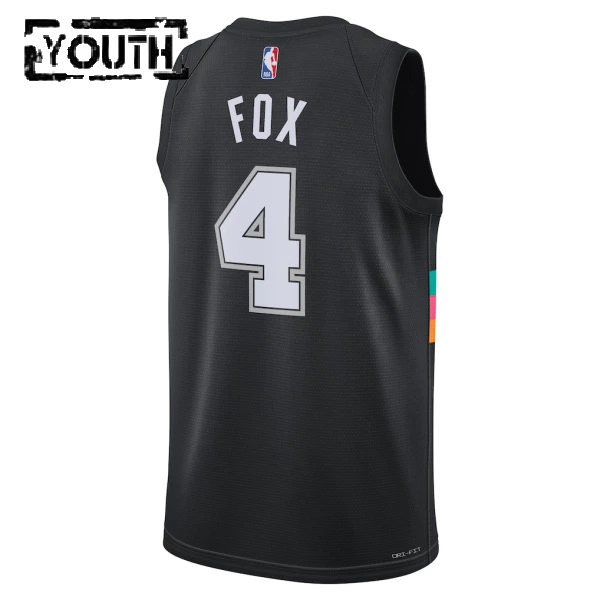 Camiseta San Antonio Spurs De Aaron Fox City Edition 2025-26 Negro Swingman para Niño