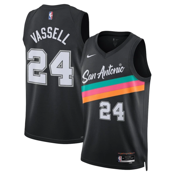 Camiseta San Antonio Spurs Devin Vassell City Edition 2025-26 Negro Swingman para Hombre