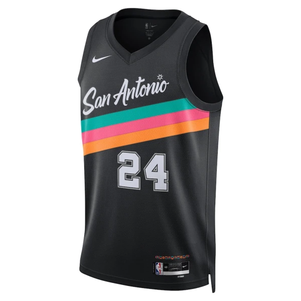 Camiseta San Antonio Spurs Devin Vassell City Edition 2025-26 Negro Swingman para Hombre