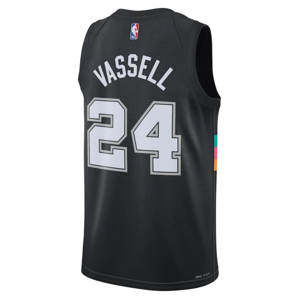 Camiseta San Antonio Spurs Devin Vassell City Edition 2025-26 Negro Swingman para Hombre