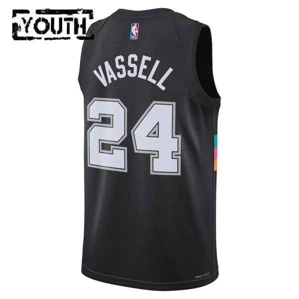 Camiseta San Antonio Spurs Devin Vassell City Edition 2025-26 Negro Swingman para Niño