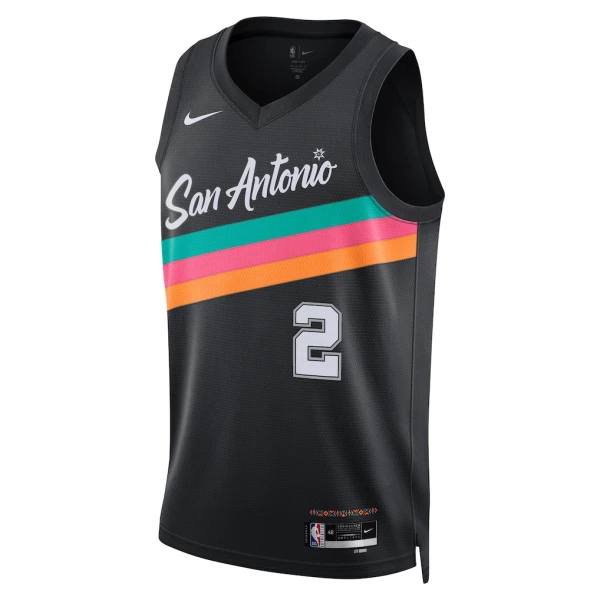 Camiseta San Antonio Spurs Dylan Harper City Edition 2025-26 Negro Swingman para Hombre