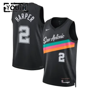 Camiseta San Antonio Spurs Dylan Harper City Edition 2025-26 Negro Swingman para Niño Camiseta San Antonio Spurs Dylan Harper City Edition 2025-26 Negro Swingman para Niño