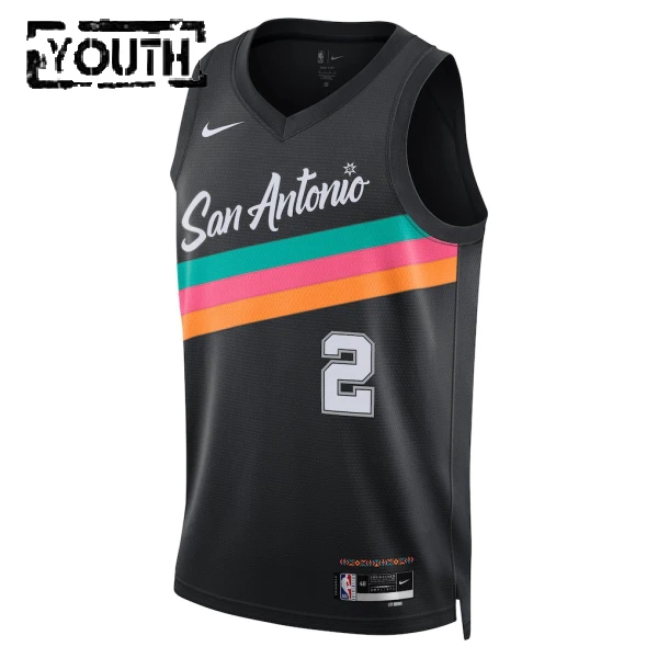 Camiseta San Antonio Spurs Dylan Harper City Edition 2025-26 Negro Swingman para Niño