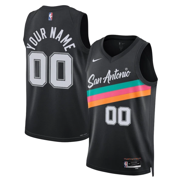 Camiseta San Antonio Spurs Personalizada City Edition 2025-26 Negro Swingman para Hombre