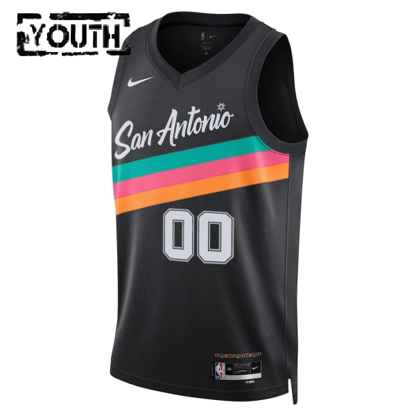Camiseta San Antonio Spurs Personalizada City Edition 2025-26 Negro Swingman para Niño
