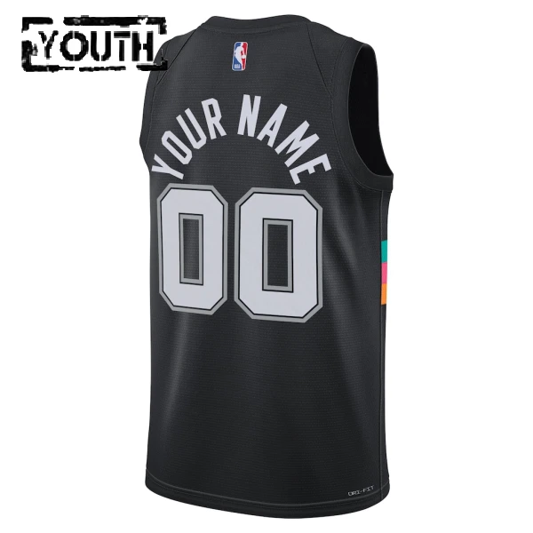 Camiseta San Antonio Spurs Personalizada City Edition 2025-26 Negro Swingman para Niño