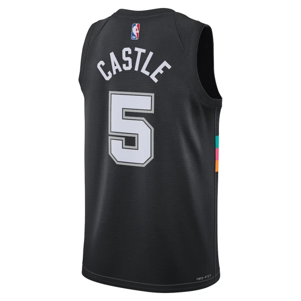 Camiseta San Antonio Spurs Stephon Castle City Edition 2025-26 Negro Swingman para Hombre