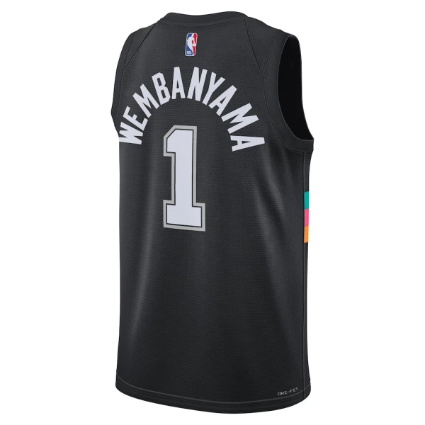 Camiseta San Antonio Spurs Victor Wembanyama City Edition 2025-26 Negro Swingman para Hombre
