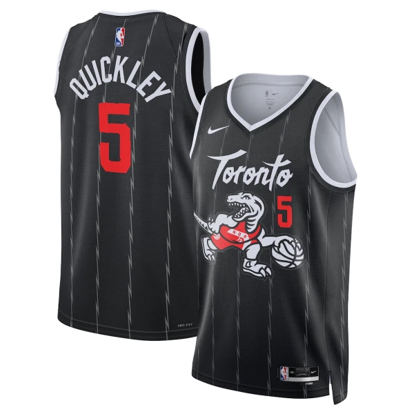 Camiseta Toronto Raptors Immanuel Quickley City Edition 2025-26 Negro Swingman para Hombre