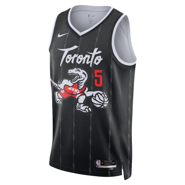 Camiseta Toronto Raptors Immanuel Quickley City Edition 2025-26 Negro Swingman para Hombre