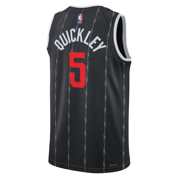 Camiseta Toronto Raptors Immanuel Quickley City Edition 2025-26 Negro Swingman para Hombre