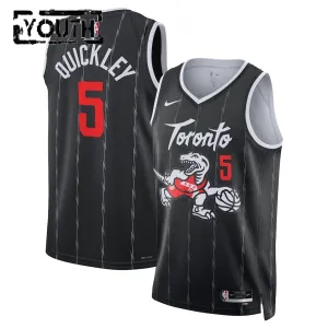 Camiseta Toronto Raptors Immanuel Quickley City Edition 2025-26 Negro Swingman para Niño Camiseta Toronto Raptors Immanuel Quickley City Edition 2025-26 Negro Swingman para Niño