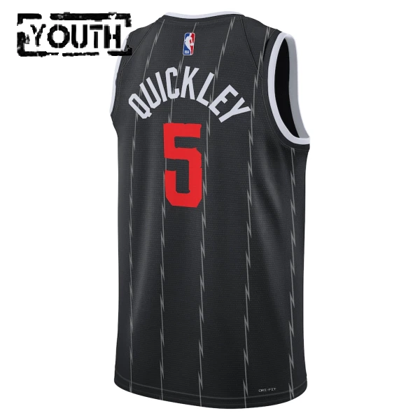 Camiseta Toronto Raptors Immanuel Quickley City Edition 2025-26 Negro Swingman para Niño