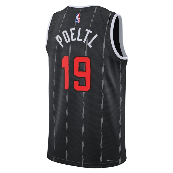 Camiseta Toronto Raptors Jakob Poeltl City Edition 2025-26 Negro Swingman para Hombre