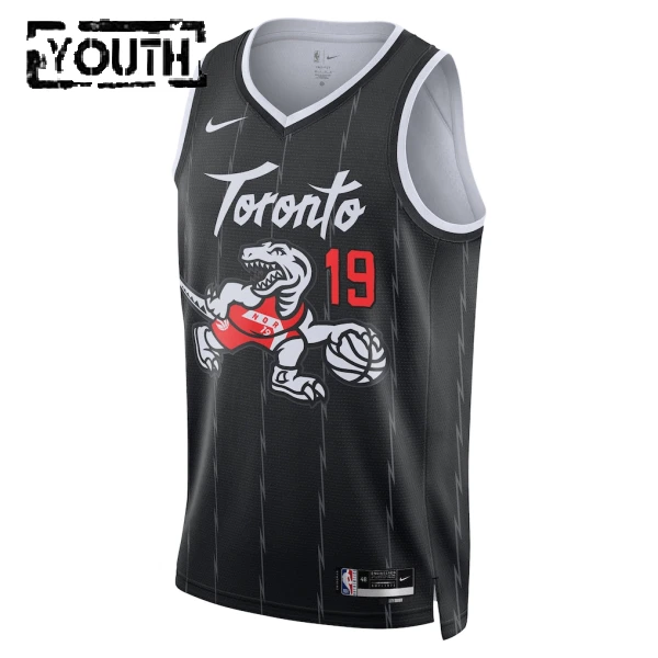 Camiseta Toronto Raptors Jakob Poeltl City Edition 2025-26 Negro Swingman para Niño