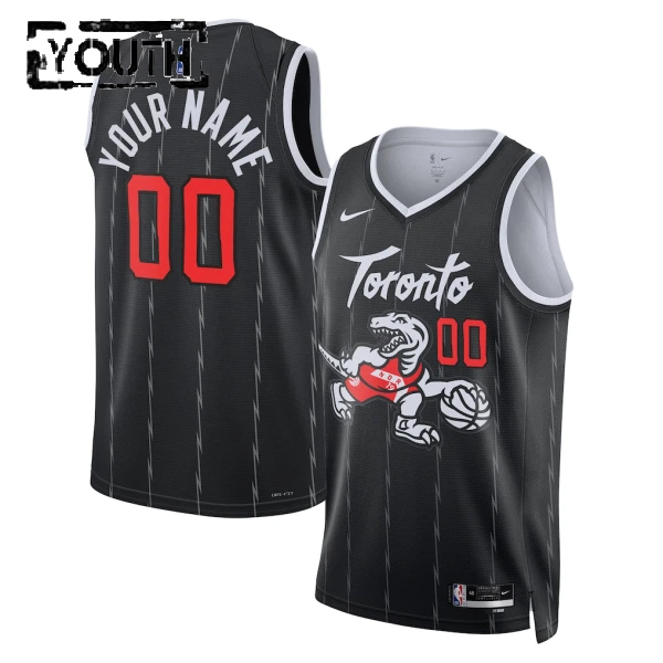 Camiseta Toronto Raptors Personalizada City Edition 2025-26 Negro Swingman para Niño Camiseta Toronto Raptors Personalizada City Edition 2025-26 Negro Swingman para Niño