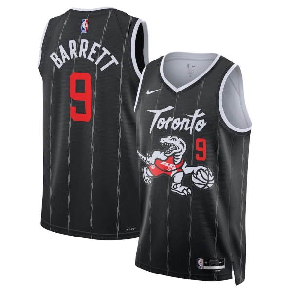 Camiseta Toronto Raptors RJ Barrett City Edition 2025-26 Negro Swingman para Hombre