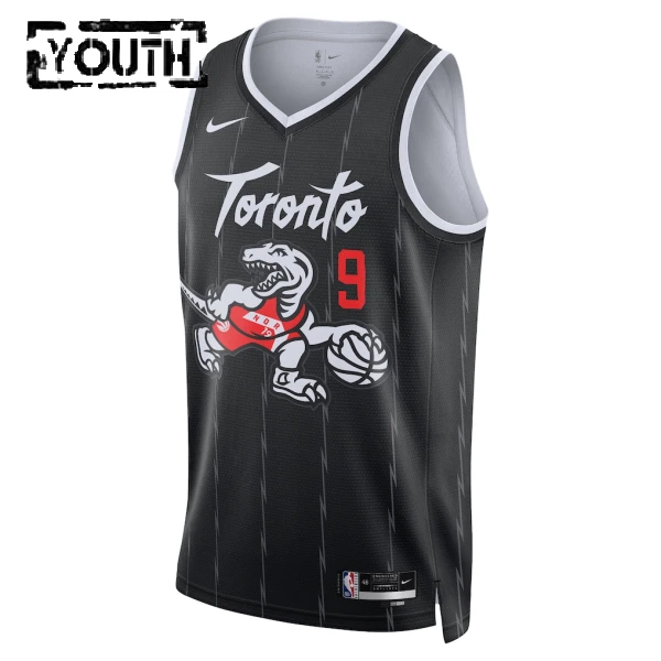 Camiseta Toronto Raptors RJ Barrett City Edition 2025-26 Negro Swingman para Niño