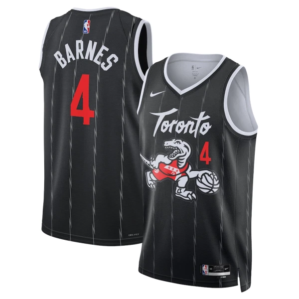 Camiseta Toronto Raptors Scottie Barnes City Edition 2025-26 Negro Swingman para Hombre
