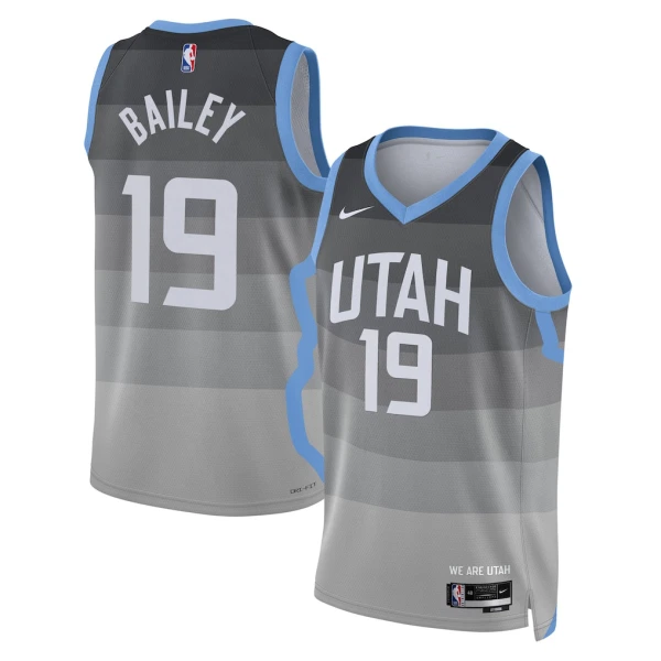 Camiseta Utah Jazz Ace Bailey City Edition 2025-26 Gris Swingman para Hombre