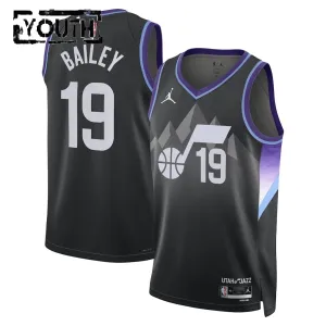 Camiseta Utah Jazz Ace Bailey Statement Edition 2025-26 Negro Swingman para Niño