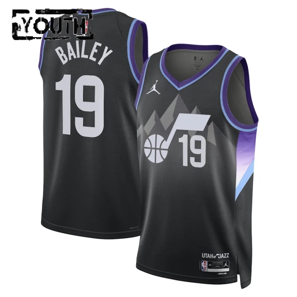Camiseta Utah Jazz Ace Bailey Statement Edition 2025-26 Negro Swingman para Niño