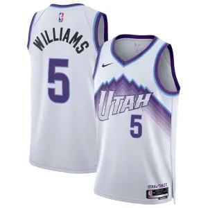 Camiseta Utah Jazz Cody Williams Association Edition 2025-26 Blanco Swingman para Hombre