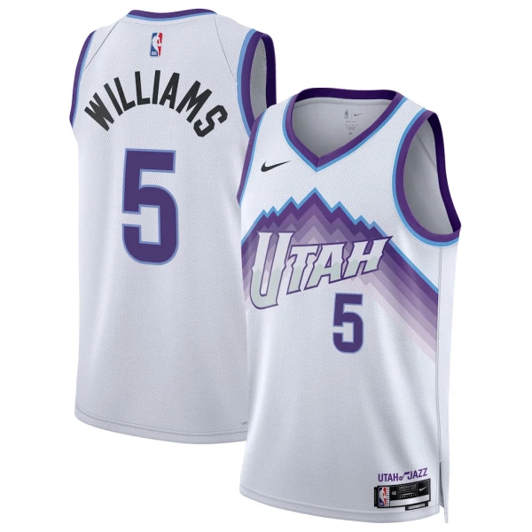 Camiseta Utah Jazz Cody Williams Association Edition 2025-26 Blanco Swingman para Hombre