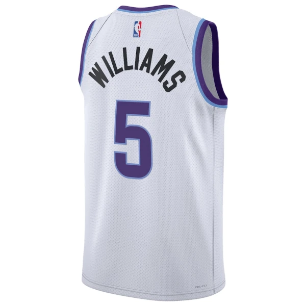 Camiseta Utah Jazz Cody Williams Association Edition 2025-26 Blanco Swingman para Hombre