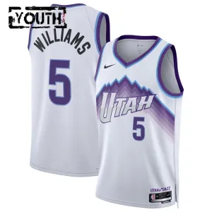 Camiseta Utah Jazz Cody Williams Association Edition 2025-26 Blanco Swingman para Niño