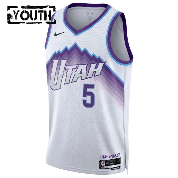 Camiseta Utah Jazz Cody Williams Association Edition 2025-26 Blanco Swingman para Niño
