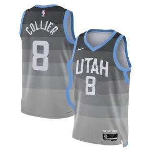 Camiseta Utah Jazz Isaiah Collier City Edition 2025-26 Gris Swingman para Hombre
