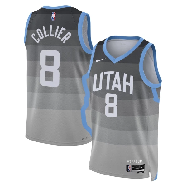 Camiseta Utah Jazz Isaiah Collier City Edition 2025-26 Gris Swingman para Hombre
