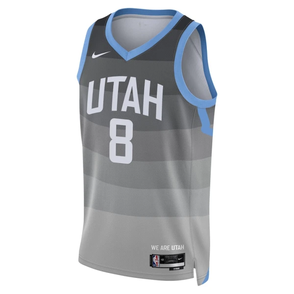Camiseta Utah Jazz Isaiah Collier City Edition 2025-26 Gris Swingman para Hombre