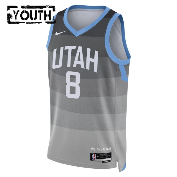 Camiseta Utah Jazz Isaiah Collier City Edition 2025-26 Gris Swingman para Niño