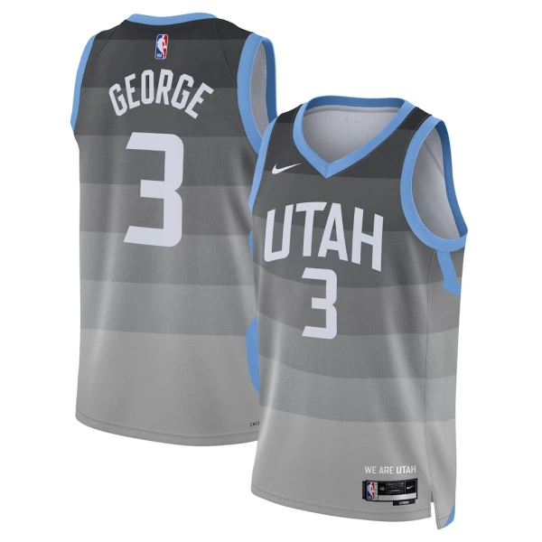 Camiseta Utah Jazz Keyonte George City Edition 2025-26 Gris Swingman para Hombre