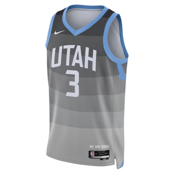 Camiseta Utah Jazz Keyonte George City Edition 2025-26 Gris Swingman para Hombre