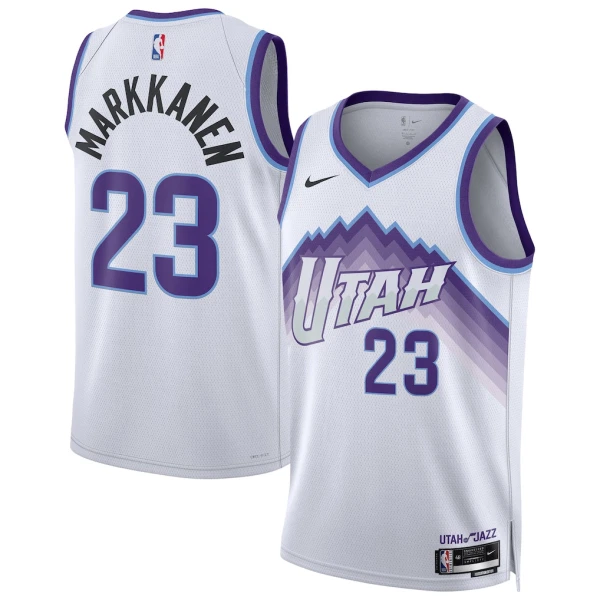 Camiseta Utah Jazz Lauri Markkanen Association Edition 2025-26 Blanco Swingman para Hombre Camiseta Utah Jazz Lauri Markkanen Association Edition 2025-26 Blanco Swingman para Hombre