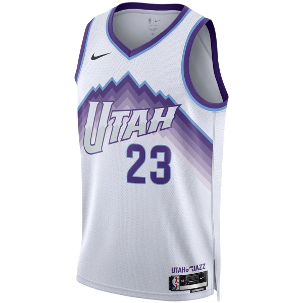 Camiseta Utah Jazz Lauri Markkanen Association Edition 2025-26 Blanco Swingman para Hombre