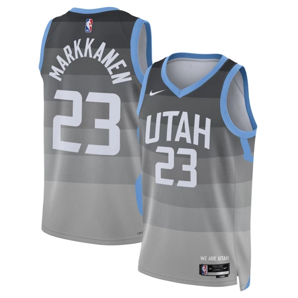 Camiseta Utah Jazz Lauri Markkanen City Edition 2025-26 Gris Swingman para Hombre