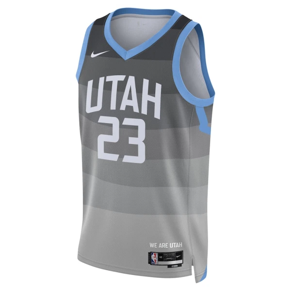 Camiseta Utah Jazz Lauri Markkanen City Edition 2025-26 Gris Swingman para Hombre