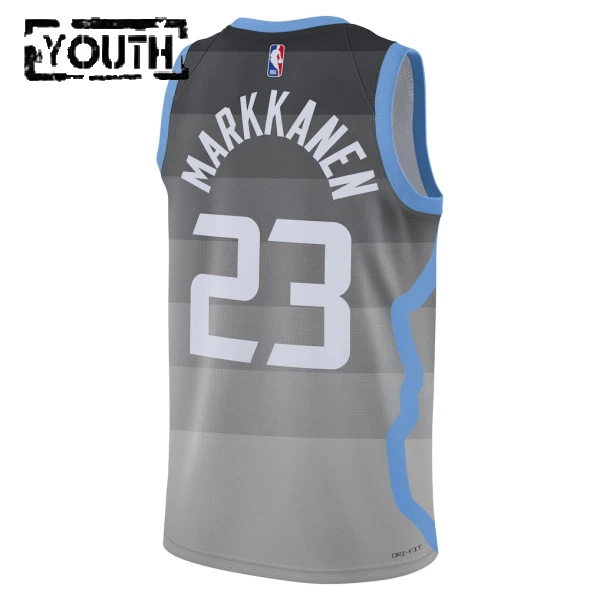 Camiseta Utah Jazz Lauri Markkanen City Edition 2025-26 Gris Swingman para Niño