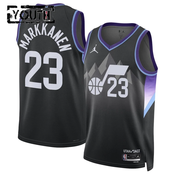 Camiseta Utah Jazz Lauri Markkanen Statement Edition 2025-26 Negro Swingman para Niño