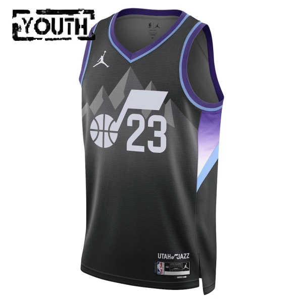 Camiseta Utah Jazz Lauri Markkanen Statement Edition 2025-26 Negro Swingman para Niño