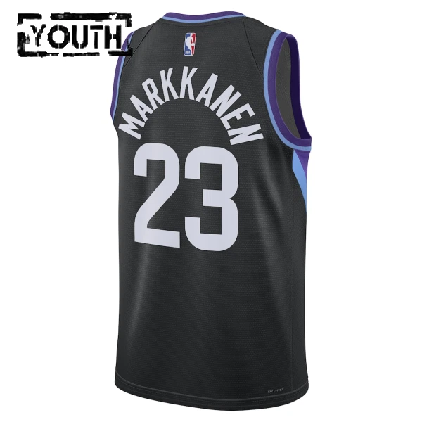 Camiseta Utah Jazz Lauri Markkanen Statement Edition 2025-26 Negro Swingman para Niño