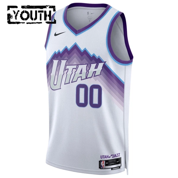 Camiseta Utah Jazz Personalizada Association Edition 2025-26 Blanco Swingman para Niño
