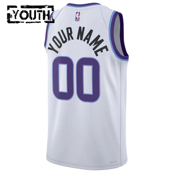 Camiseta Utah Jazz Personalizada Association Edition 2025-26 Blanco Swingman para Niño