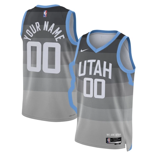 Camiseta Utah Jazz Personalizada City Edition 2025-26 Gris Swingman para Hombre