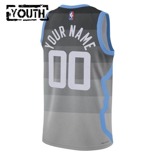 Camiseta Utah Jazz Personalizada City Edition 2025-26 Gris Swingman para Niño